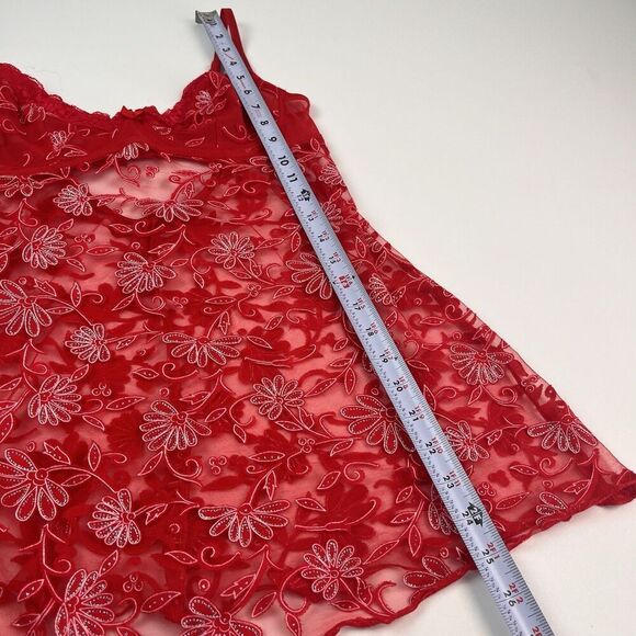 Vintage Y2K Babydoll Lace Sheer Top Bra 36C L Mesh Coquette Whimsigoth - Picture 8 of 11